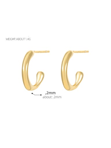 ES2603 [Gold] 925 Sterling Silver Geometric Minimalist Stud Earring