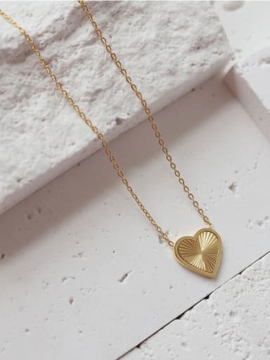 Titanium Steel  Minimalist  Heart  Pendant  Necklace