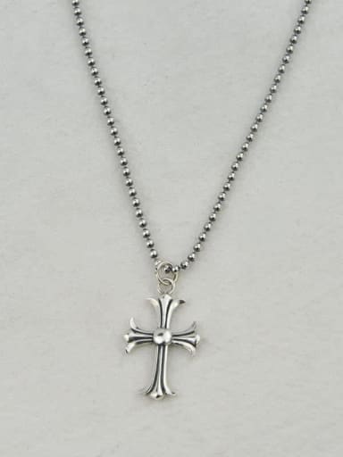 Vintage Sterling Silver With Antique Silver Plated Fashion Cross Necklaces