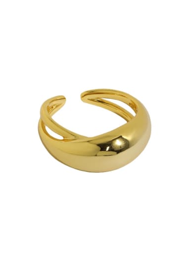 18K gold [14 adjustable] 925 Sterling Silver Irregular Minimalist Band Ring