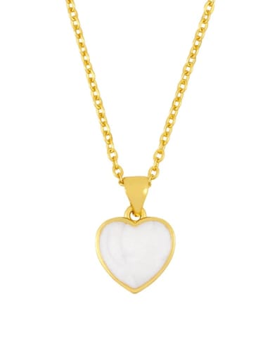 Brass Shell Heart Minimalist  pendant Necklace