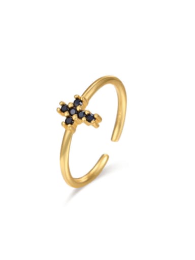 925 Sterling Silver Cubic Zirconia Cross Minimalist Band Ring