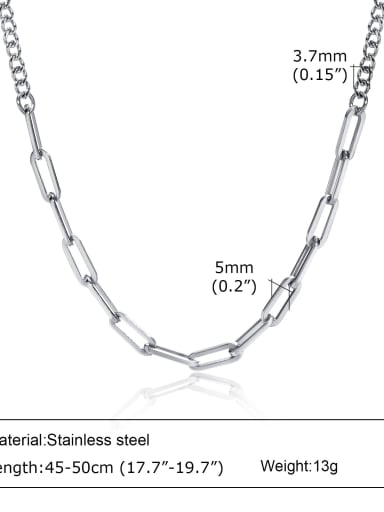 NC 1233 Stainless steel Geometric Hip Hop Necklace