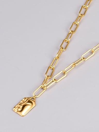 Titanium Steel Geometric Vintage Hollow Chain Necklace