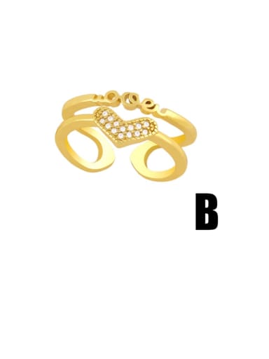 Brass Cubic Zirconia Star Minimalist Band Ring