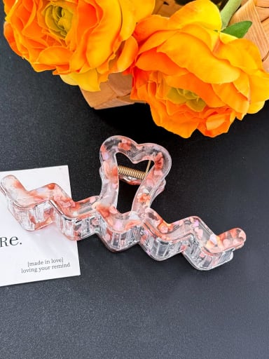 Wave dot orange 13.2cm Cellulose Acetate Trend Irregular Alloy Resin Multi Color Jaw Hair Claw