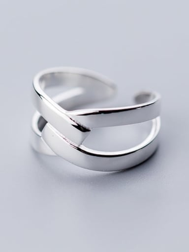 925 Sterling Silver Irregular Minimalist Free Size Ring