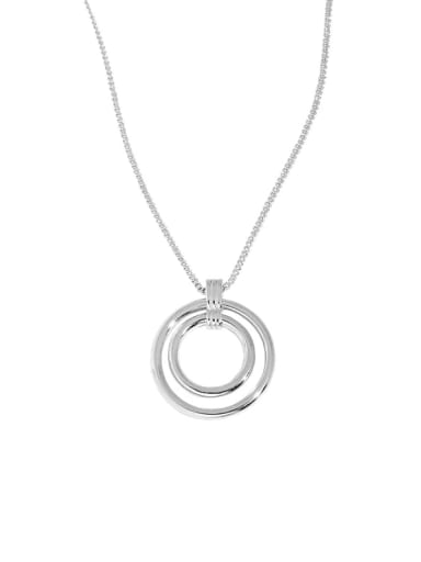 silvery 925 Sterling Silver Geometric Minimalist Necklace
