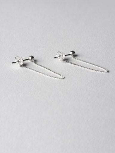 925 Sterling Silver Tassel Minimalist  Side TASSEL Threader Earring