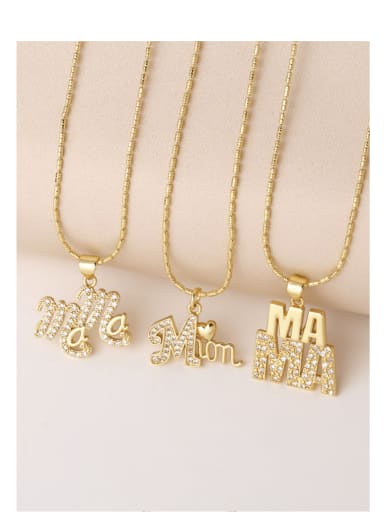 custom Brass Cubic Zirconia Letter Minimalist Necklace