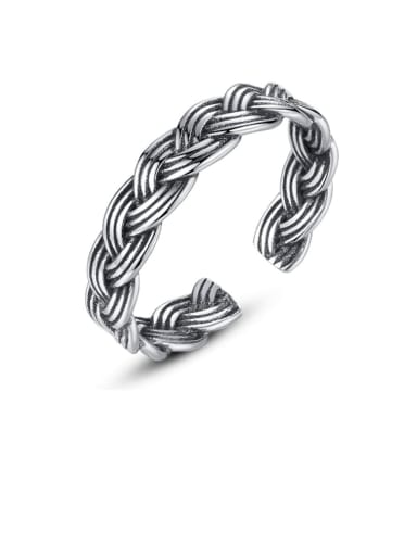 925 Sterling Silver Irish Vintage Multi Stripe Twist Free Size ring