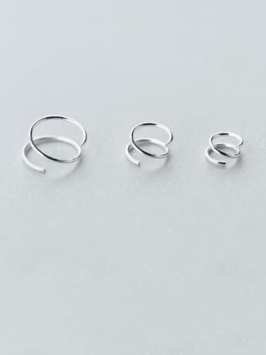 925 Sterling Silver Round Minimalist Double layer Stud Earring