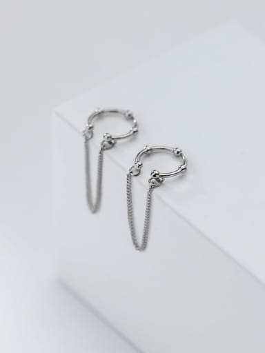 sliver 925 Sterling Silver Tassel Minimalist Threader Earring