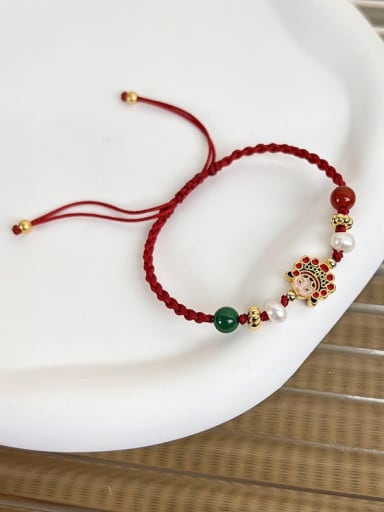 A Huadan Opera Alloy Multi Color Enamel Christmas Seris Minimalist Adjustable Bracelet