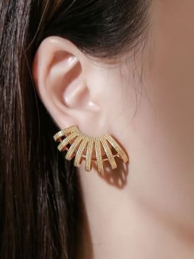 Copper Vintage Irregular Rhinestone Earring and Necklace Set