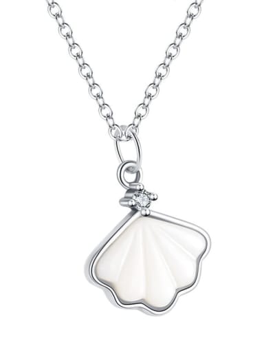 925 Sterling Silver Shell Leaf Minimalist Necklace
