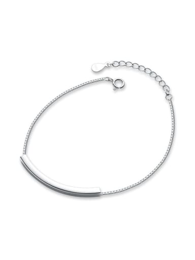 925 Sterling Silver Geometric Minimalist Link Bracelet