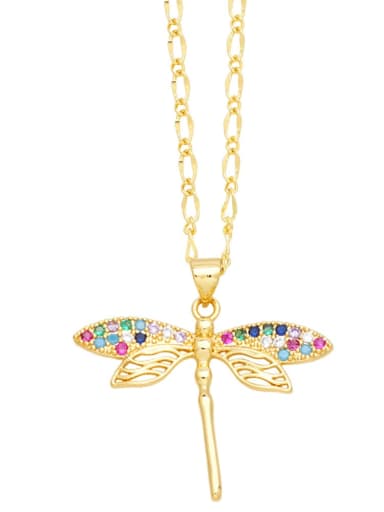 D Brass Cubic Zirconia Butterfly Trend Necklace