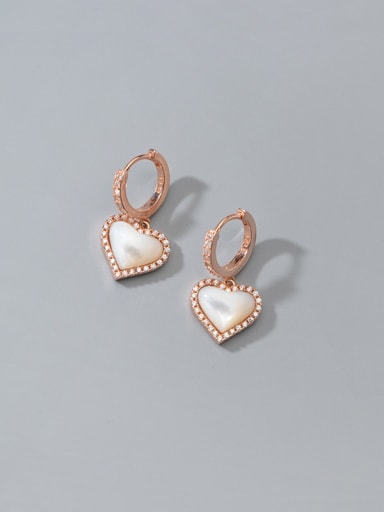 925 Sterling Silver Shell Heart Minimalist Huggie Earring