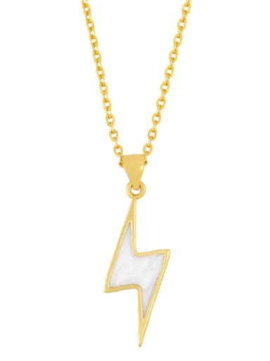 lightning Brass Shell Heart Minimalist  pendant Necklace