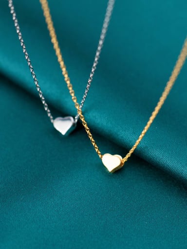 925 Sterling Silver Heart Minimalist  pendant Necklace