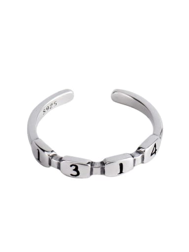 925 Sterling Silver Number Minimalist Band Ring