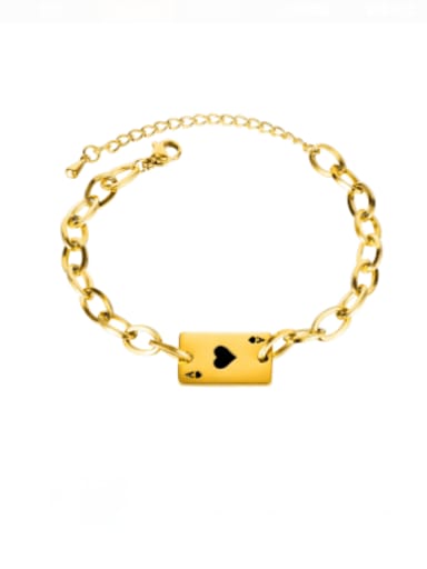 1138 gold plated spade a steel bracelet Titanium Steel Enamel Geometric Hip Hop Link Bracelet