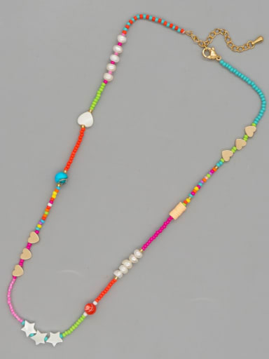 Miyuki Millet Bead Multi Color Heart Bohemia Handmade Beaded Necklace