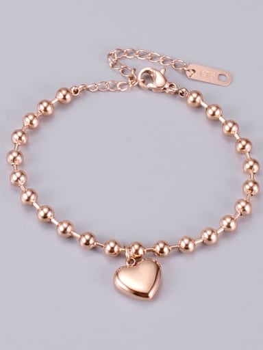 Titanium Smooth Heart Trend Beaded Bracelet