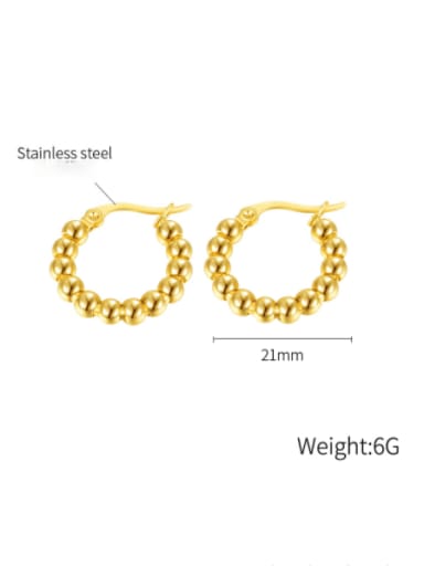Titanium Steel Bead Geometric Minimalist Huggie Earring