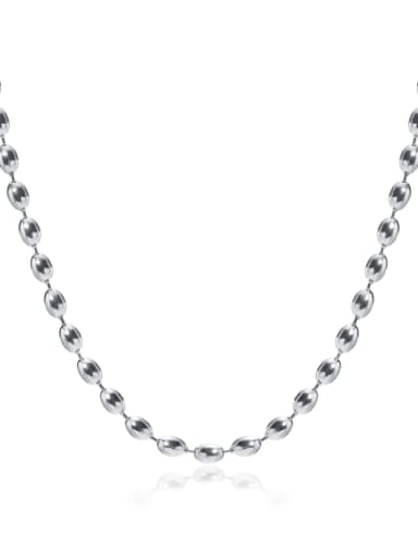 5MM steel color 50+ 5CM Titanium Steel Geometric Minimalist Beaded Necklace