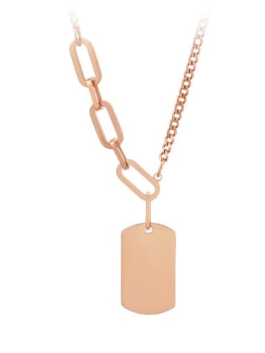 Titanium steel plated with rose gold Alloy Geometric Trend Necklace