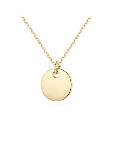 925 sterling silver simple fashion Smooth Round Pendant Necklace