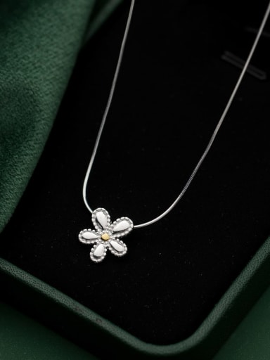 custom 925 Sterling Silver Flower Minimalist Necklace