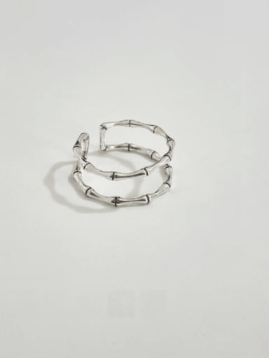 925 Sterling Silver With Platinum Plated Simplistic Bamboo Rings