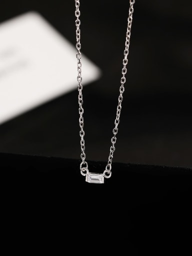 NS968 platinum 925 Sterling Silver Cubic Zirconia Geometric Minimalist Necklace