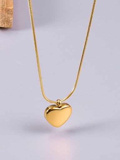 Titanium Smooth Heart Minimalist pendant Necklace