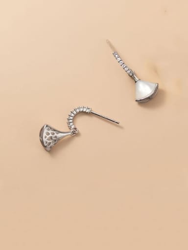 925 Sterling Silver Shell Irregular Minimalist Drop Earring
