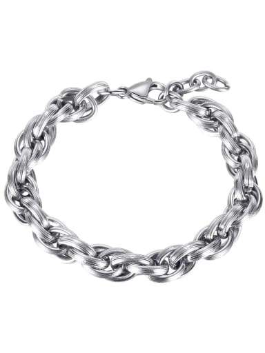 1199 steel bracelet [small] Titanium Steel Geometric Hip Hop Link Bracelet