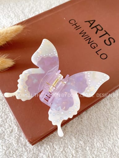 Colorful purple 8.5cm Cellulose Acetate Trend Butterfly Alloy Multi Color Jaw Hair Claw