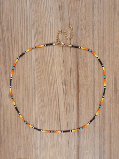 MI N210014C Miyuki Millet Bead Multi Color Bohemia Handmade Beaded Necklace