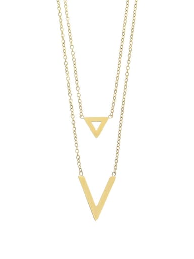 Alloy Triangle Trend Multi Strand Necklace