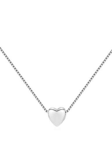 925 Sterling Silver  Minimalist Smotth Heart Pendant Necklace
