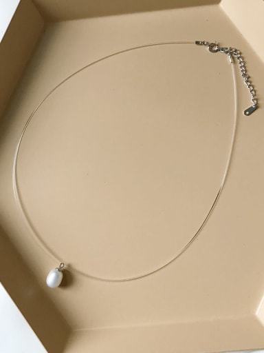 925 Sterling Silver Freshwater Pearl Stealth Necklace