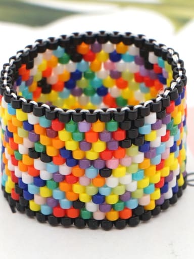Miyuki Millet Bead Multi Color Geometric Bohemia Band Ring