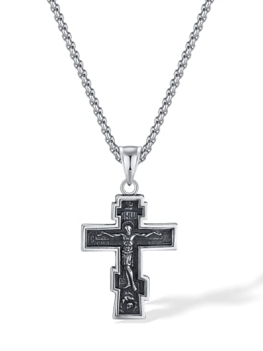 GX2461 pendant with chain 4mm*70cm Stainless steel Cross Hip Hop Regligious Necklace