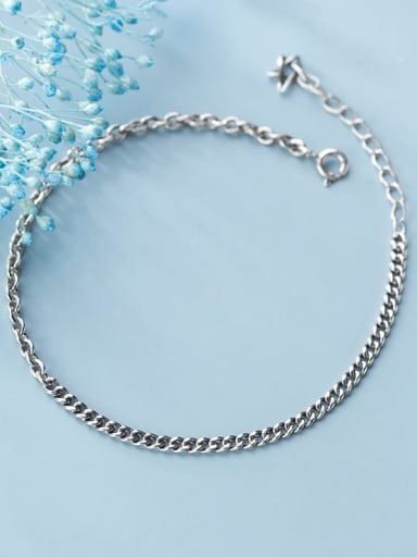 S925 silver fashion silver retro chain simple Bracelet