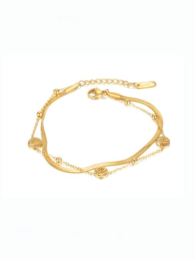 [1305] gold plated bracelet Stainless steel Tree of Life Minimalist Strand Bracelet