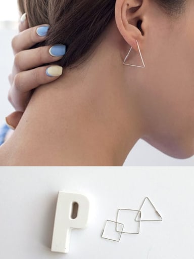 925 Sterling Silver Hollow Irregular geometric Minimalist Stud Earring