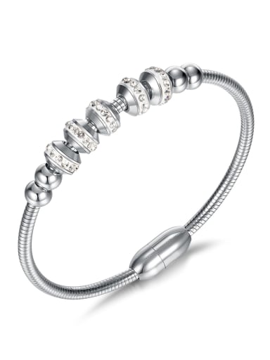 1009 Steel Bracelet Titanium Steel Cubic Zirconia Geometric Trend Band Bangle